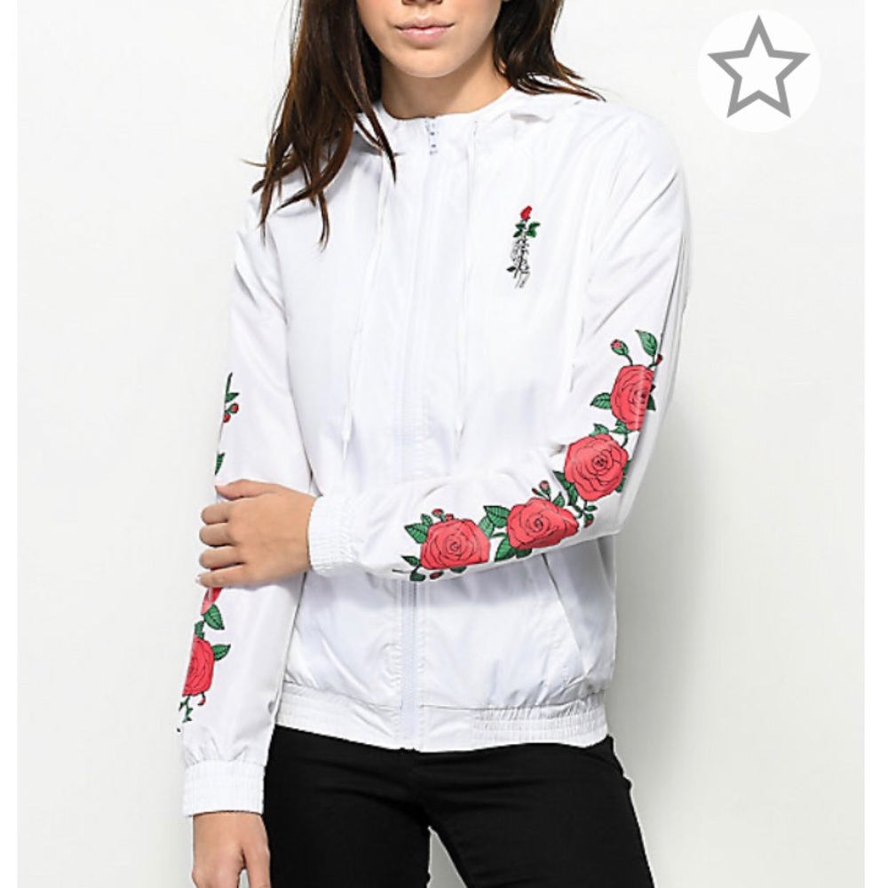 EMPYRE Keana Rose White Windbreaker Jacket